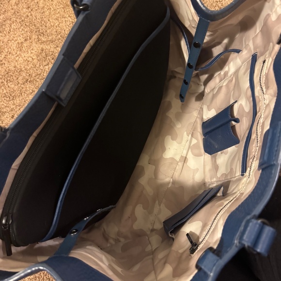 Dagne Dover Leather Allyn Tote Medium Ash Blue - Picture 4 of 10